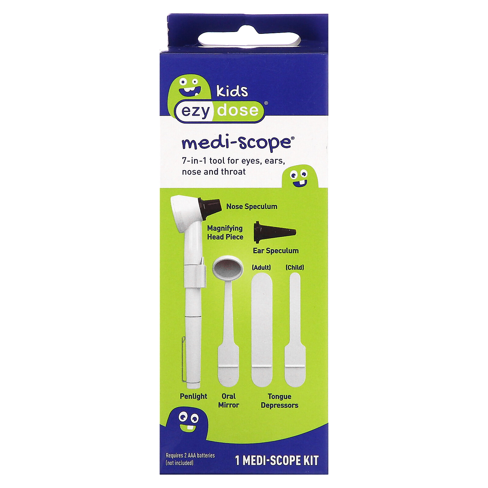 Детский инструмент Medi-Scope 7-в-1 для глаз ушей носа и горла набор из 7 предметов 3590₽