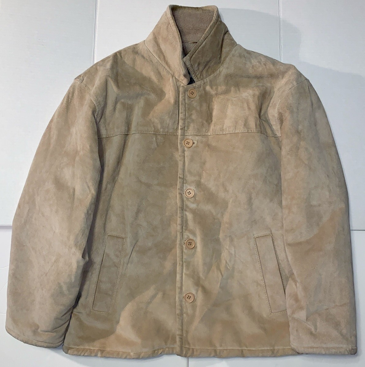 Vintage Pacific Trail Suede Jacket Leather Shearling Coat Men's