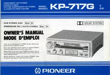 PIONEER Ownwer's Manual Component Car Stereo Centrate Series,kex,kpx,Dex,Cdx