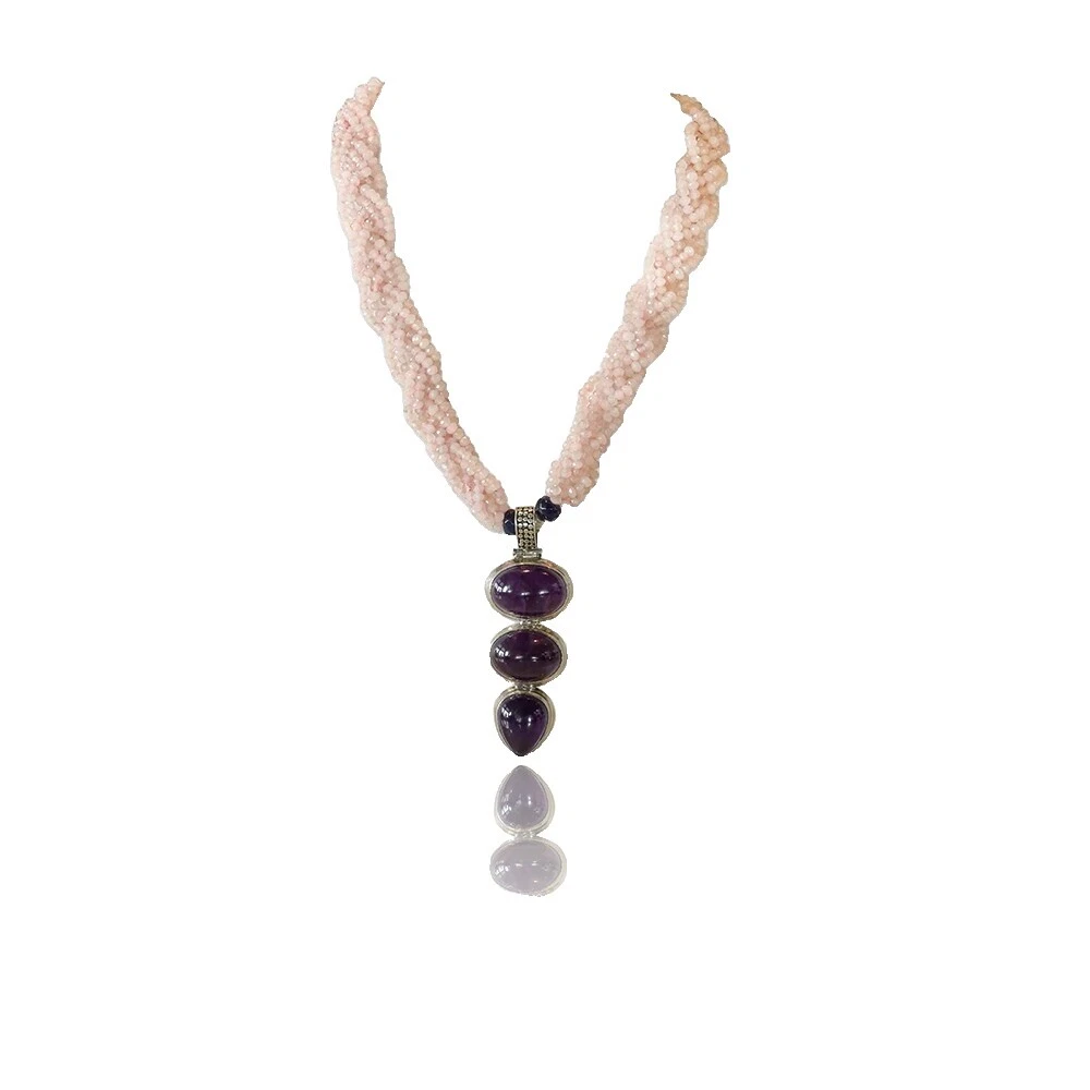 Quartz Sterling Silver Beaded Handcrafted Necklaces & Pendants