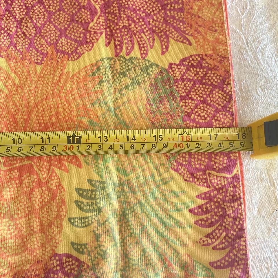 Set Of 4 Reversible Cloth Placemats Colorful Pineapple Fruit Multicolor Stripe - Image 3 of 4