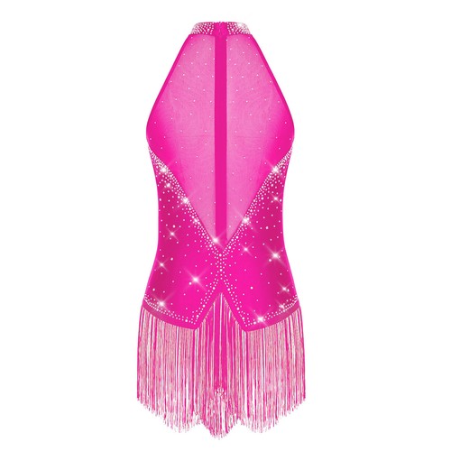 Womens Sparkly Latin Dance Leotard Dress Samba Tango Ballroom Dance Costume - Picture 33 of 140