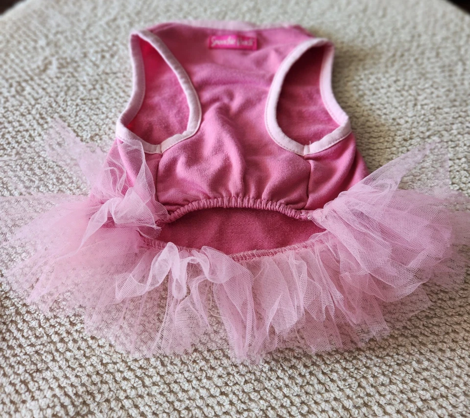 Vestido Smoochie Pooch Rosa Perro Corazón Cutie Tul Falda Lazo Cristales Mascota Talla Pequeña Foto 3 de 4