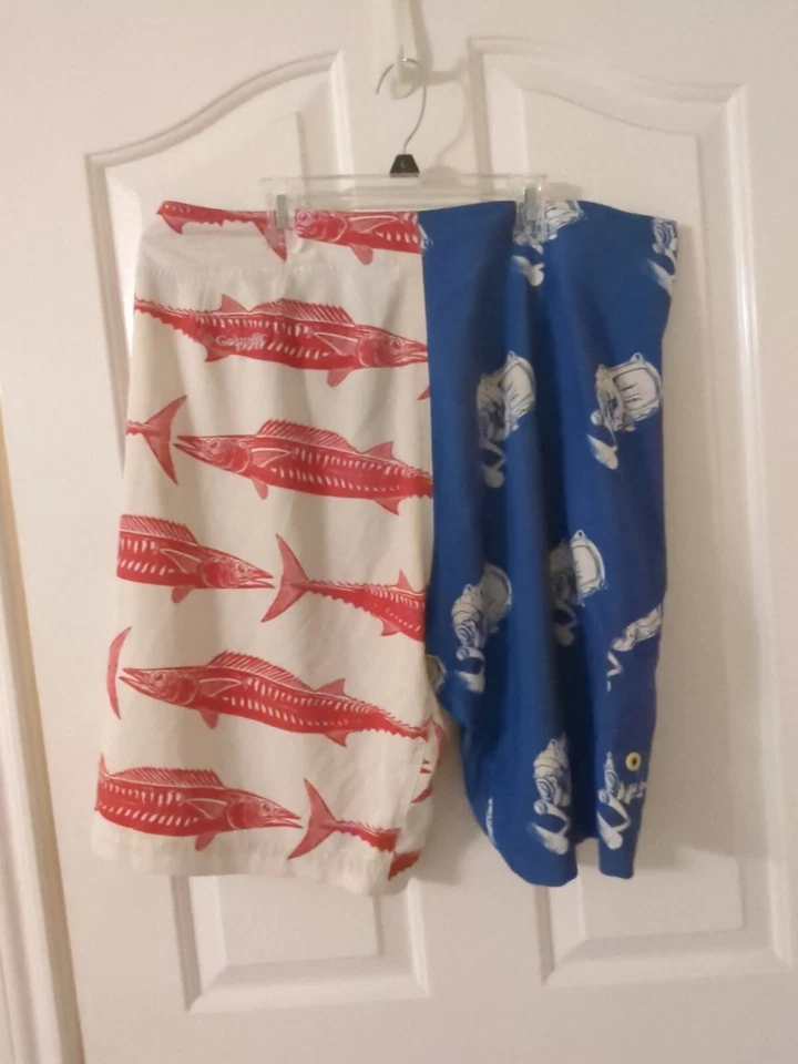 Pantalones cortos de natación Columbia PFG para hombre 2 pares 38 con 11 L rojo/blanco/azul, negro pesca Foto 4 de 4