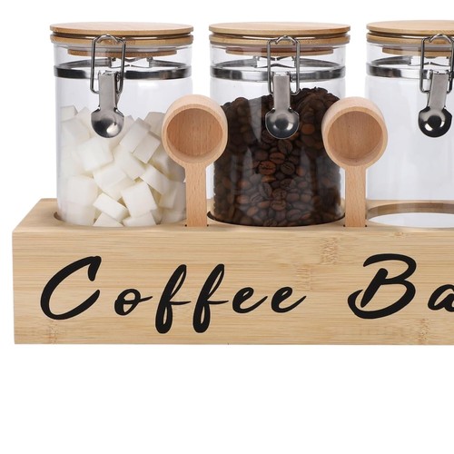 Durable Borosilicate Glass Tea and Coffee Storage Jars - 3-Pack with Clamp Lids