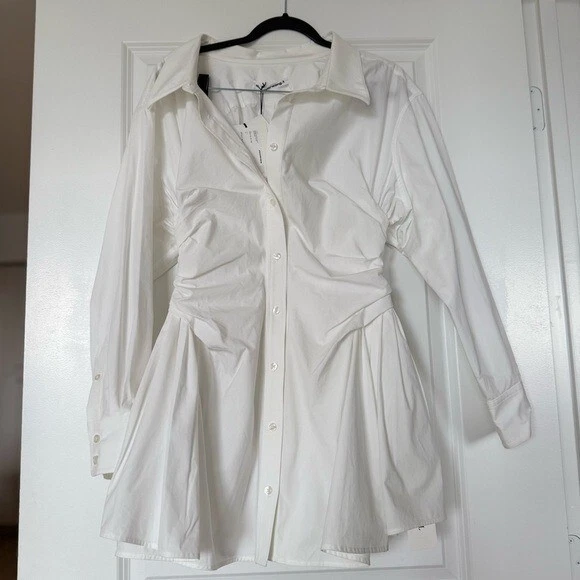 Abito Mini Camicia ALEXANDER WANG Riunito 4 Nuovo con etichette