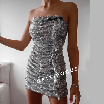 zara sequin mini dress