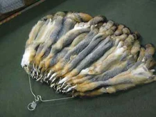 Tanned Grey Fox Hide Fur Coats Trapping Furs Wall Hanger New # 2 s ID Tag BLUE