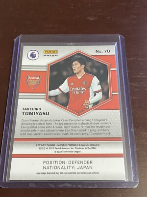 2021 Panini Mosaic English Premier League Takehiro Tomiyasu