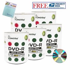 500 PK Smartbuy DVD-R 16X 4.7GB Shiny Silver Blank Disc  FREE Micro Fiber Cloth