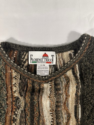 Suéter Pullover Abstracto Multicolor Italiano Estilo Coogi Para Hombres Talla Grande - Imagen 5 de 5