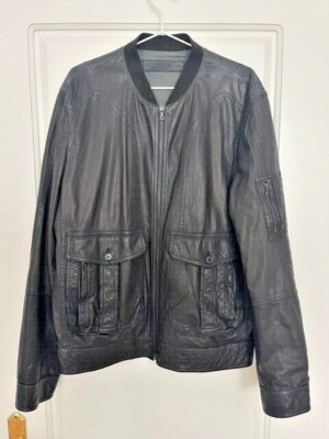   NEU Neil Barrett Lederjacke XL 54 Schwarz Designer Luxus Edel Leather