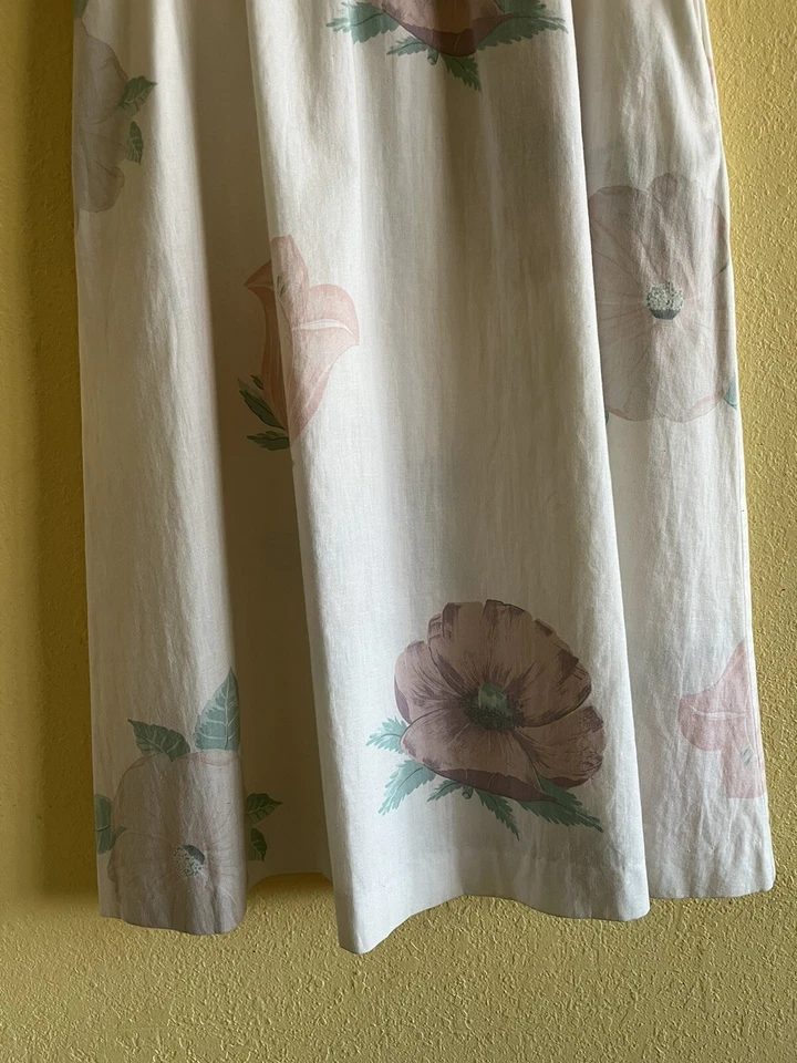 Vestido Carol Anderson Vintage Modesto Primado Adecuado Floral Algodón Talla Mediana Pastel Foto 3 de 4