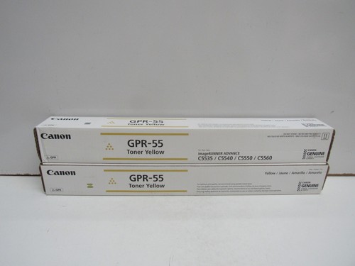 LOT OF 2! GENUINE CANON GPR-55 (0484C003) YELLOW TONER
