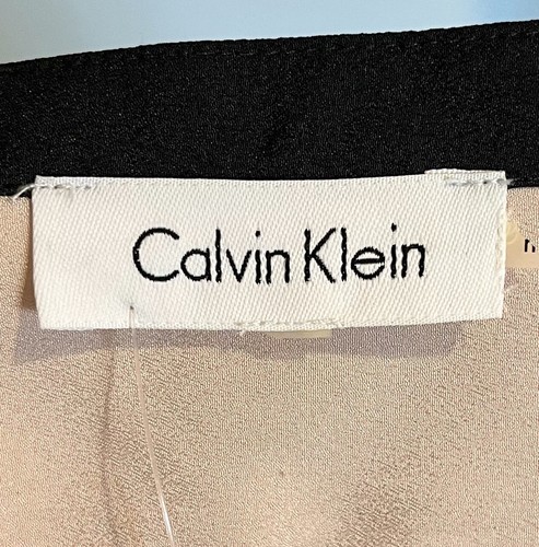 NWT Calvin Klein Pale Pink and Black V Neck Long Sleeve Blouse Size XL - Picture 4 of 4