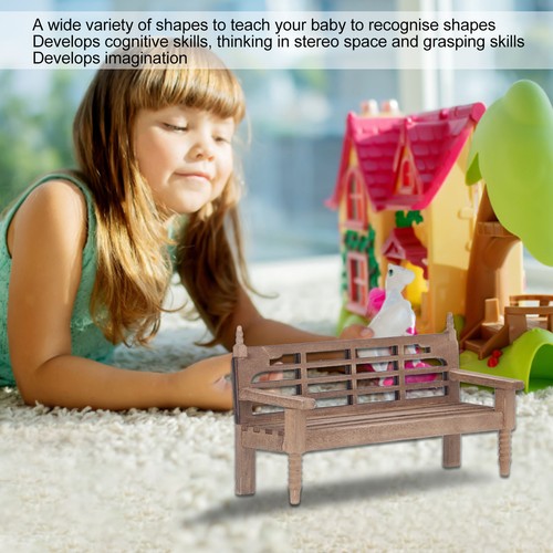1:12 Dollhouse Miniature Garden Bench Unpainted Miniature Wooden Park Bench NY9 - Picture 15 of 22