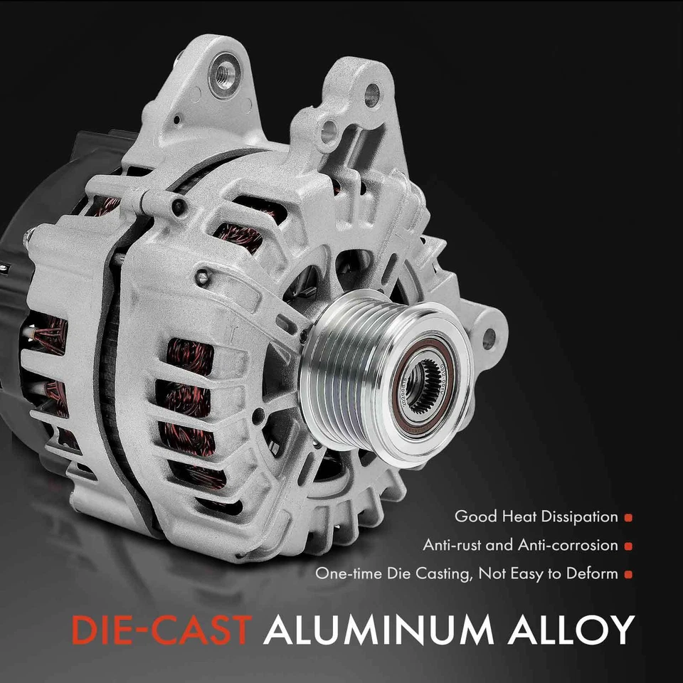 Alternador para Audi Q7 2009-2010 3.6L 4.2L 180A 12V CW Polea embrague 7 ranuras Foto 4 de 4