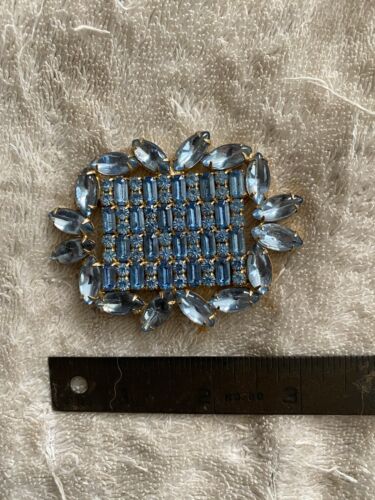 Vintage Stunning Blue Rhinestone Pin