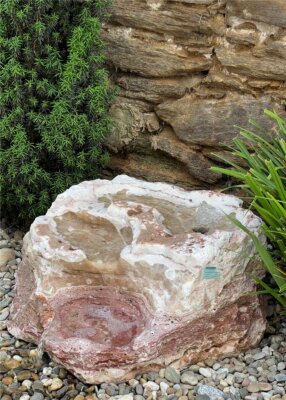 Quellstein Bachlauf Onyx Marmor Flamingo L75cm Gartenbrunnen Springbrunnen Kompl