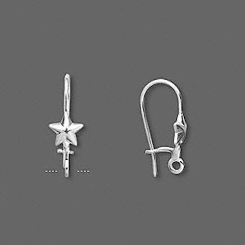 Ohr Draht, 10 versilberte Messing Sterne 18 mm Niere mit offener Schlaufe Ohrringe - Bild 3 von 4