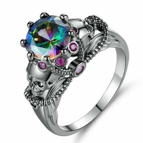 925 Silver Ring Jewelry Mystic Topaz Women Wedding Engagement Rings Size 6-10 - Picture 15 of 57