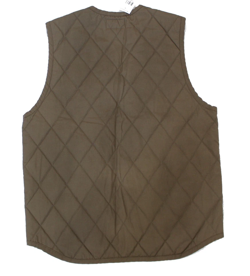 Double Ralph Lauren RRL Mens Quilted Olive Green Leather Puffer Vest Jacket NWT - Image 4 of 4