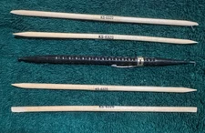 4 ~ Bell System KS-6320 Orange Stick Wooden Spudger + one Black Spudger