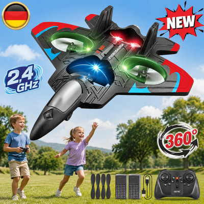 Flugzeug LED 2.4 GHz 360° Flip EPP-Schaumstoff Fernbedienung für Kinder 8-16 NEU