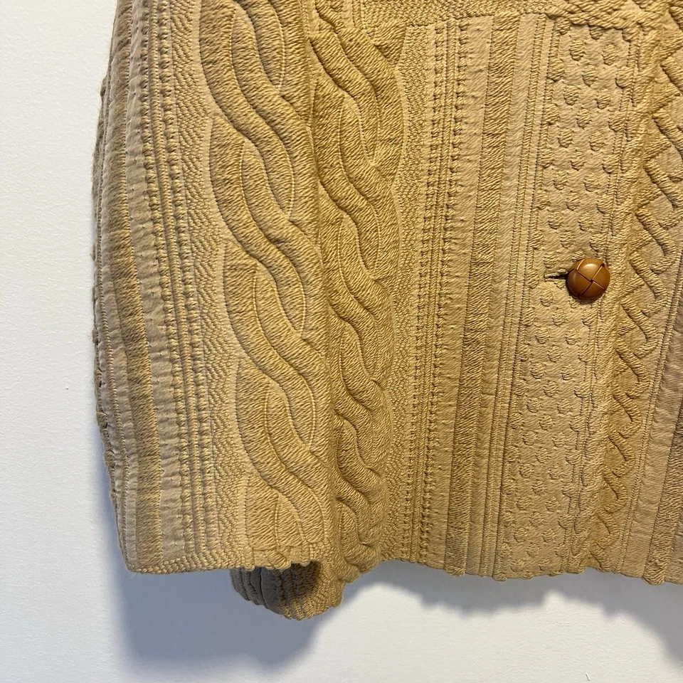 Abrigo para mujer Lafayette 148 FW 2023 XS lana camel seda cable tejido Nueva York RARO Foto 3 de 4