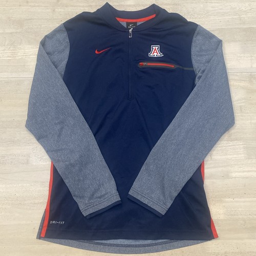 Nike Arizona Wildcats 1/4 Zip Warm Up Shirt Mens Sz Large Blue - Picture 1 of 6
