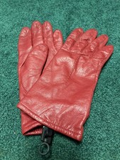 Vintage Fownes Women's Red Leather Gloves size 7 1/2