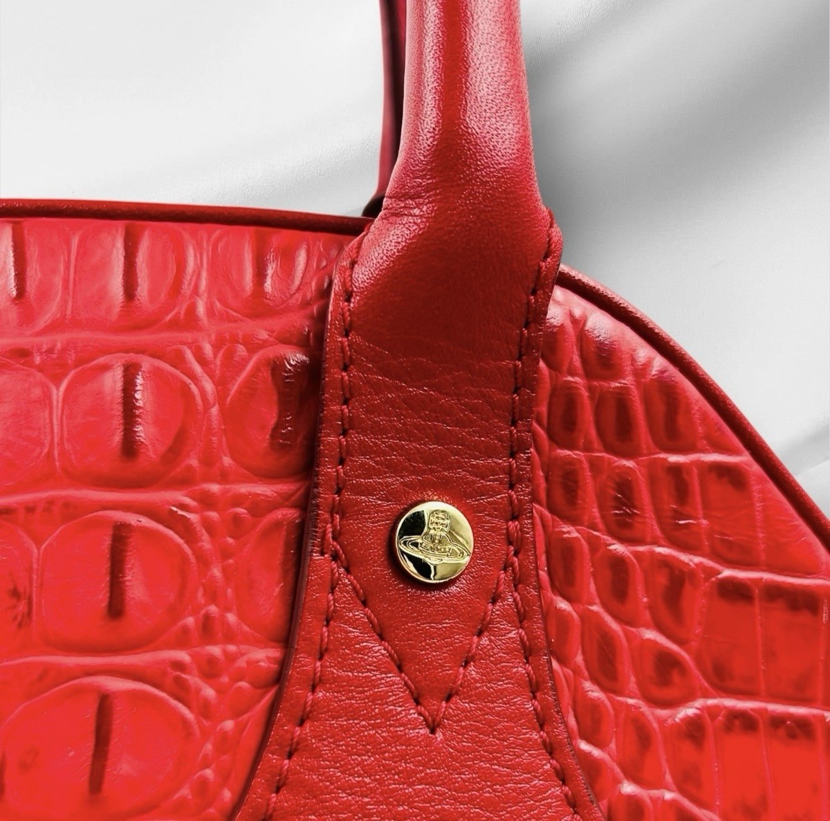 ジ*ジ様 Vivienne Westwood バッグレッド Vivienne Westwood Red Croc Patent Yasmine Handbag Gold Orb Logo | eBay
