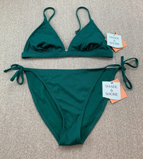 Shade  Shore Modern Textured 2 Pc Bikini Swimsuit Womens size M Emerald Green