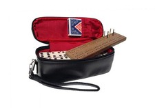 Alex Cramer Traveler Domino Set with Leather Case and Mini Playing Cards