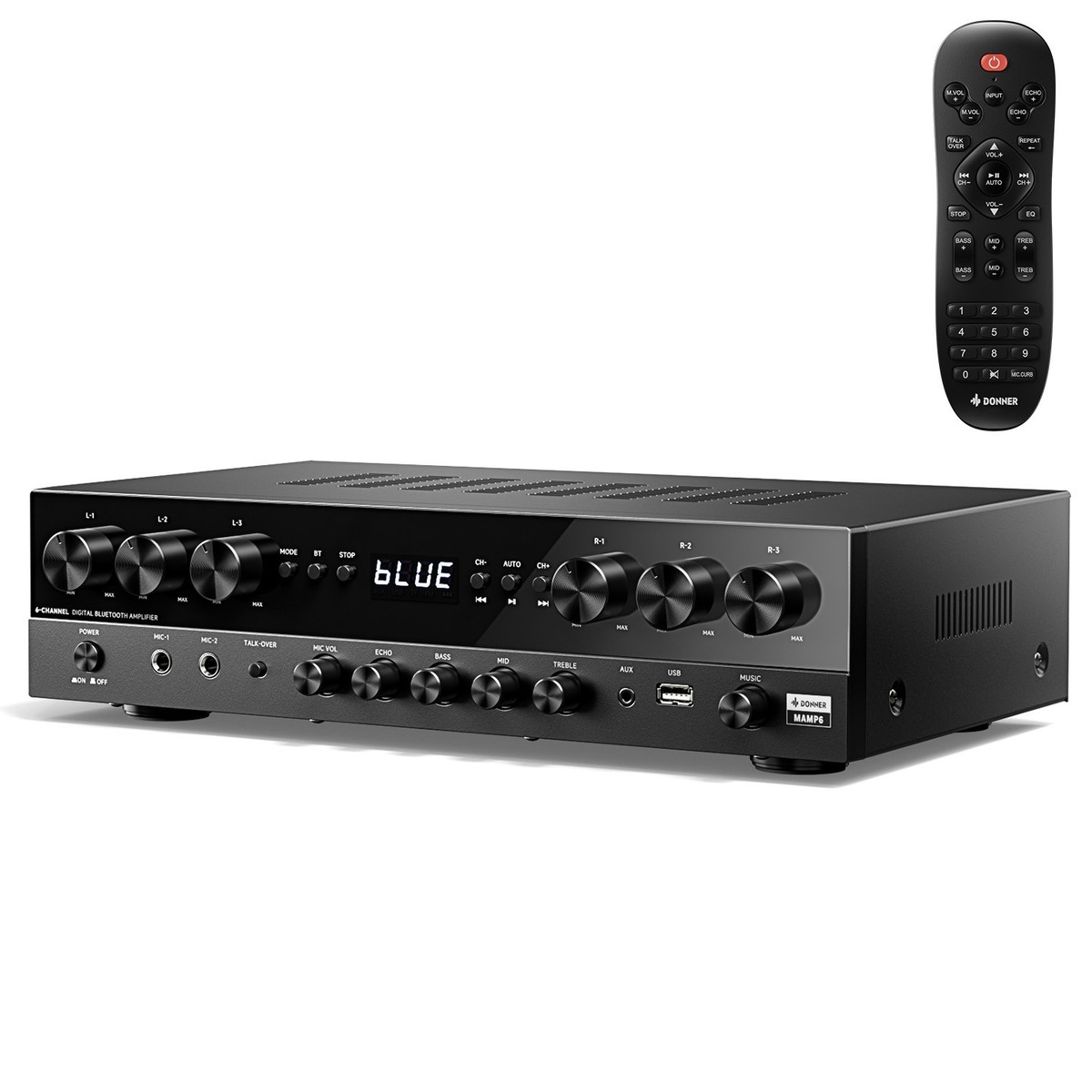 A5-434　Donnerパワーアンプ MAMP6 Donner MAMP6 Bluetooth HiFi Power Amplifier Receiver 6 Channel
