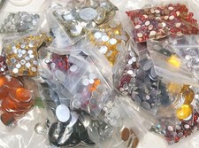 Mixed LOT Color Gems Arcylic Jewel Flatback Rhinestones Different Sizes  Color