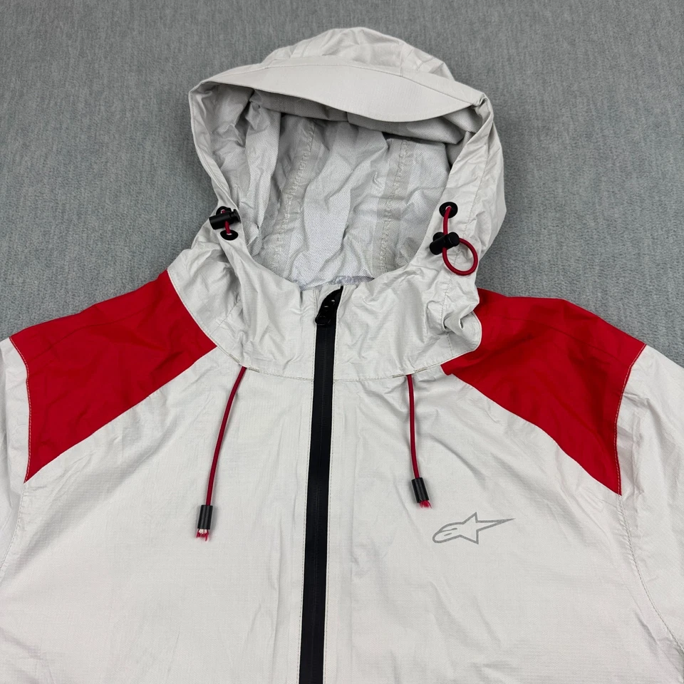 Chaqueta Alpinestars Para Hombre Mediana Blanca Roja Shell Resist Ii Rain Cremallera Completa Con Capucha Foto 2 de 4