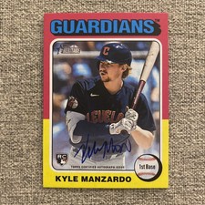 2024 Topps Heritage High Number Kyle Manzardo Rookie Auto Real One Guardians RC