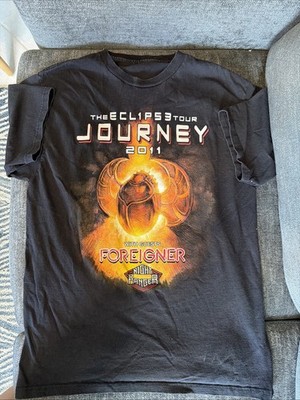 Journey Foreigner Night Ranger The Eclipse Tour 2011 Black T Shirt Mens faded