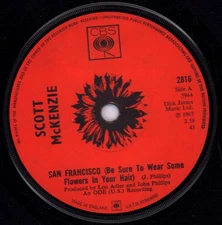 Scott McKenzie San Francisco 7" vinyl UK Cbs 1967 Solid label design 2816