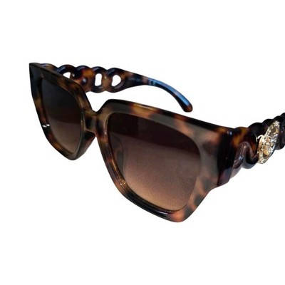 Versace VE4409 GB1/87 Sunglasses Tortoise Chain Medusa Logo Brown Gradient