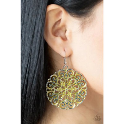 Paparazzi | MANDALA Effect - Yellow Earrings