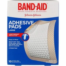 5 Pack Band-Aid Adhesive Pads Bandages, Large, 10 Ct