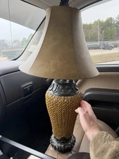 Mastercraft Intl USA, Inc Faux Wicker/Bronze Table Lamp Classic Light/Dark Brown