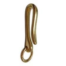 2 Size Retro Solid Brass KeyChain Key Ring Belt U Hook Wallet Chain Fish Hook C