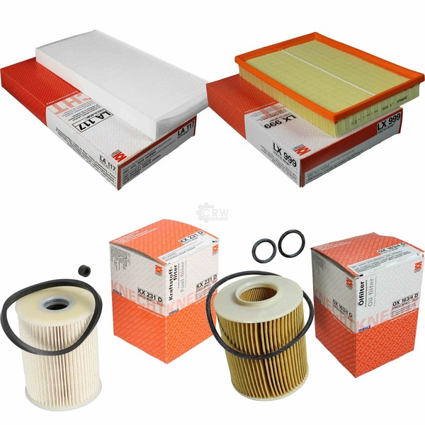 Mahle Kraftstofffilter KX 231D Innenraum LA 117 Luft LX 999 ÖLfilter OX 163/4D-image