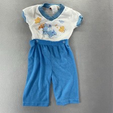 Care Bears Vintage Pajamas Bedtime Bear 2 Pc Snap Lightweight Blue 6 Months