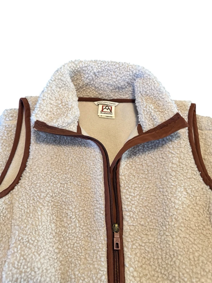 Avalanche Cream and brown Sherpa fleece gilet - Image 3 of 4