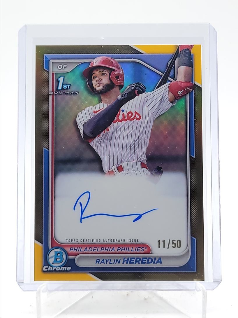 RAYLIN HEREDIA 2024 BOWMAN CHROME 1ST AUTOGRAPH TRUE GOLD AUTO /50 Q0566