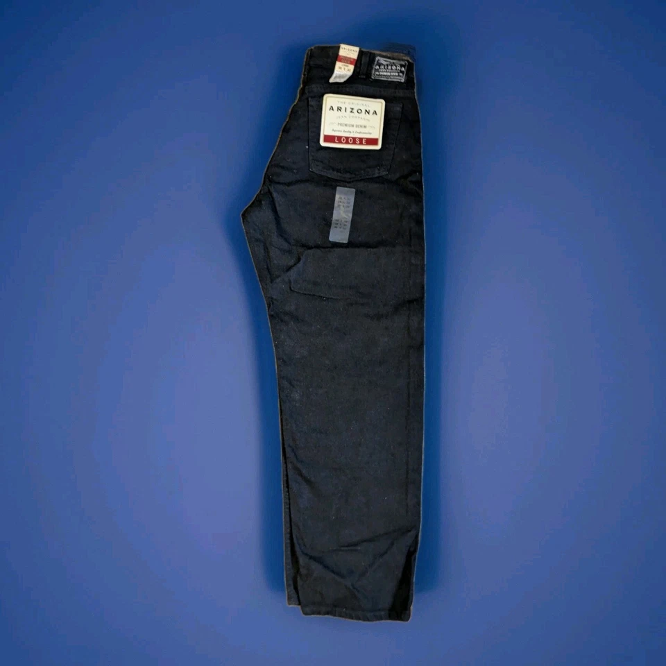 Jeans Arizona De Colección Para Hombres Negros Denim Calce Suelto Pierna Recta 100% Algodón 38x32 Nuevos con Etiquetas Foto 2 de 4